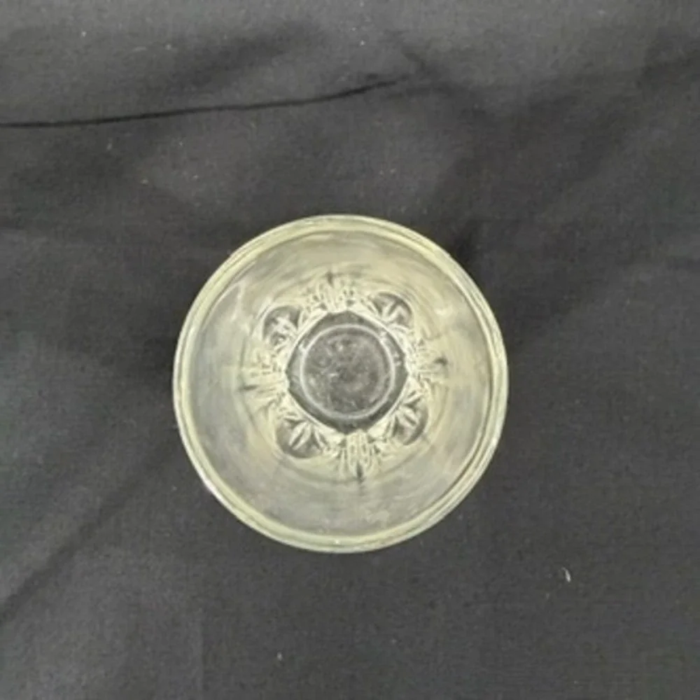 Vintage Pressed Clear Glass Juice Tumbler Wheat Pattern Square Base 3.75 inch